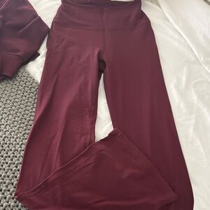 Women's Burgundy Lululemon align flare leggings